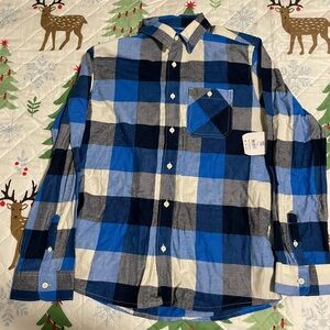 Blue and White Plaid Shirt Youth